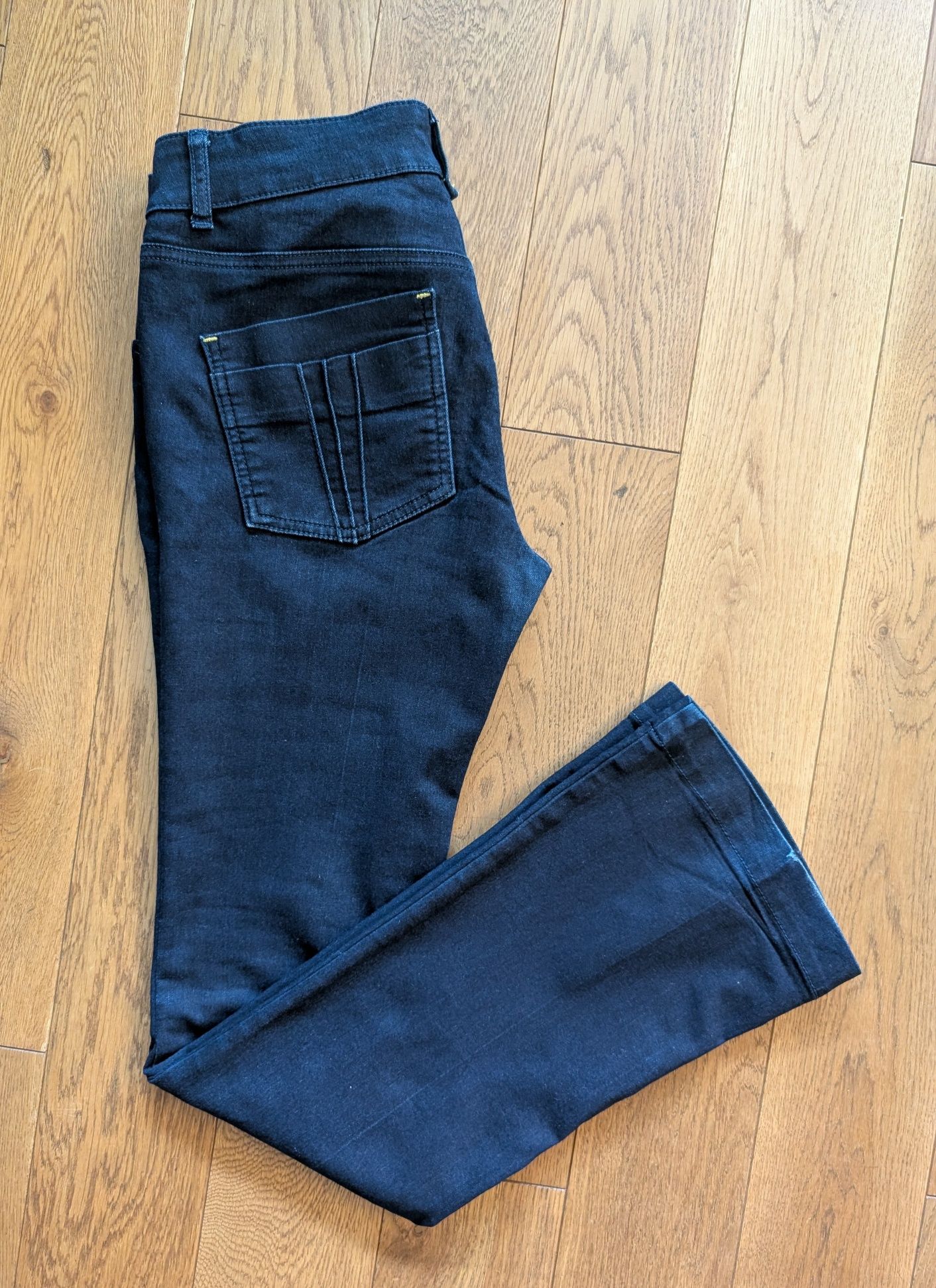 Spodnie damskie jeansy River Island M 38 szeroka prosta nogawka denim
