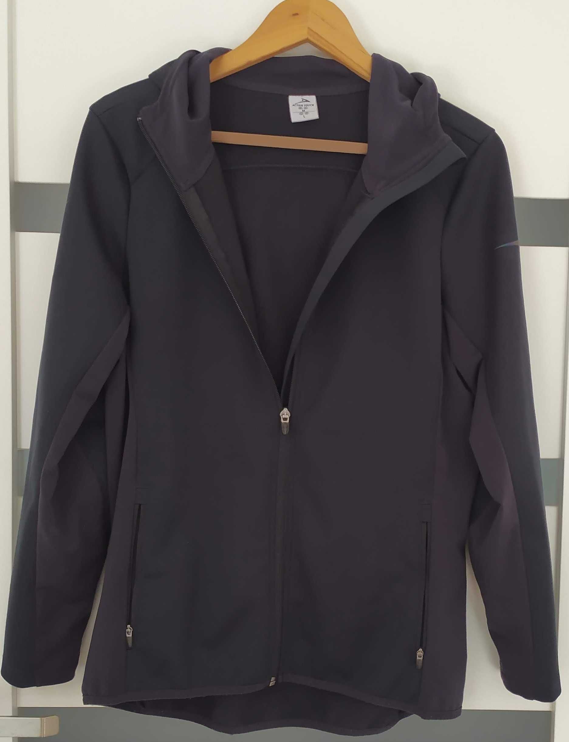 Active touch czarna kurtka do biegania softshell Aldi M