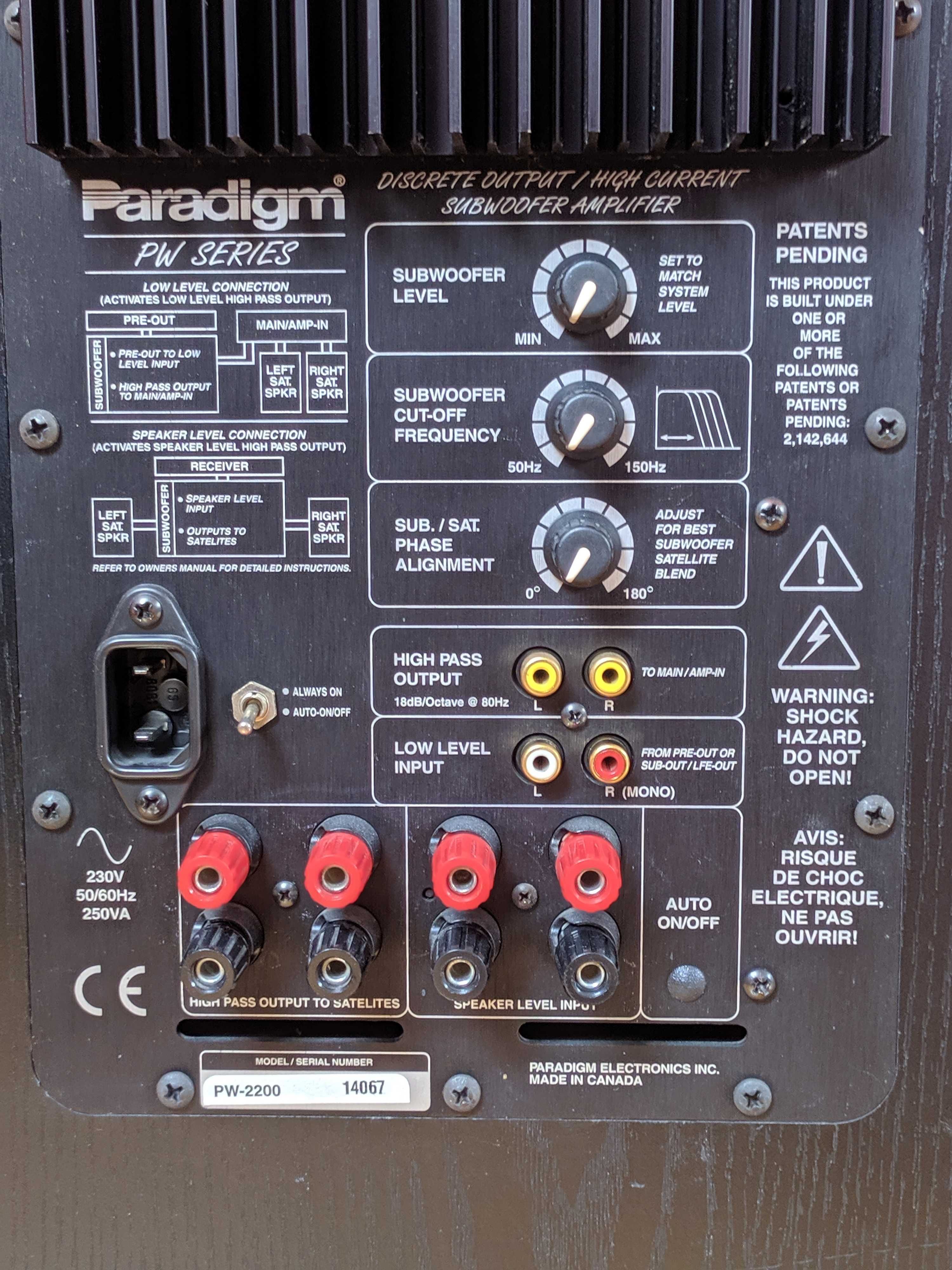 Subwoofer Paradigm 12"