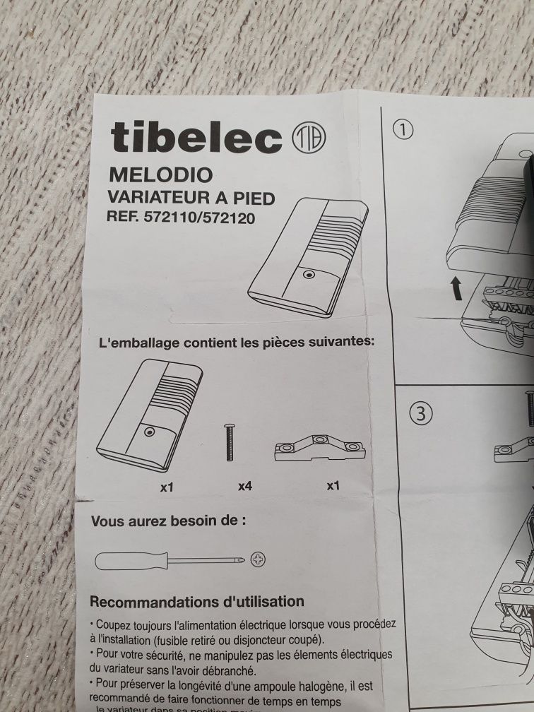 Диммер для лампи  TIBELEC 572120 від 75 до 500 Вт Чорний