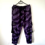 Spodnie cargo XYXIONGMAO „For Style” fioletowe, tie-dye, rozm. L