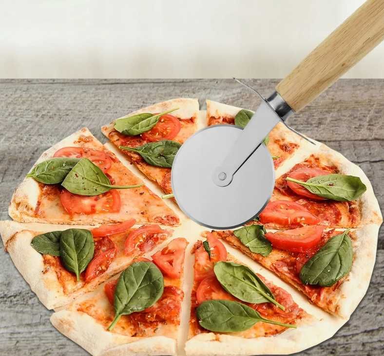 Nóż do pizzy ostry okrągły radełko do krojenia stal nierdzewna