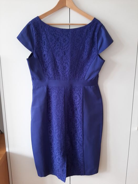 Fioletowa sukienka, wysoka jakość wykonania, wizytowo-imprezowa