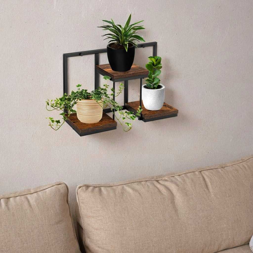 Kwietnik metalowy stojak na kwiaty rośliny stojący rustykalny 80 cm