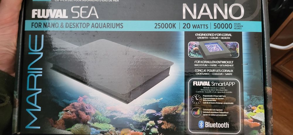 Akwarium morskie kostka aquel 29x29x35 zamiana lampa led bluetooth