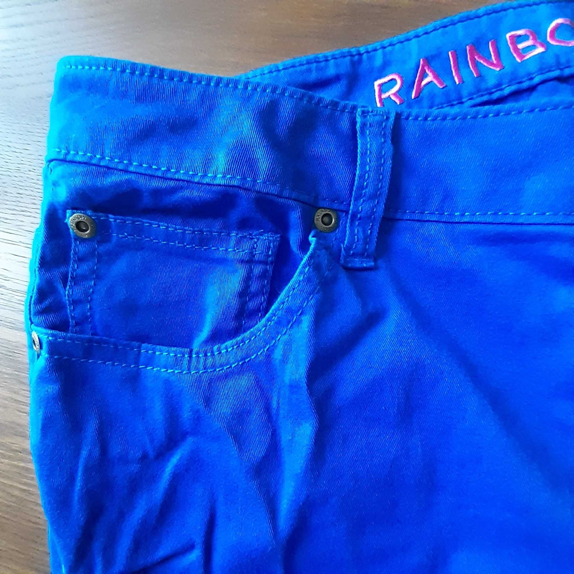Nowe, z metką spodnie Rainbow w kolorze chabrowym, r. 44,