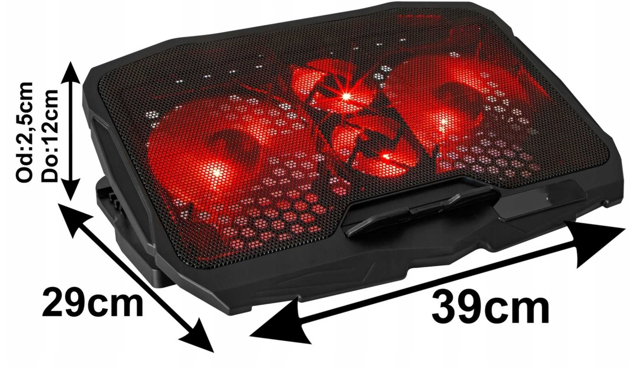 Podstawka podkładka chłodząca LED pod laptopa 12-17" stojak 2xUSB