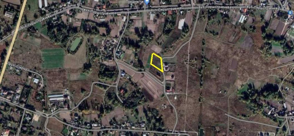 Дударків, ділянка 19 соток з великим фасадом та комунікаціями