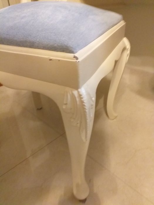 Toucador,mesa,secretária Queen Anne,renovado,espelho triplo e cadeira