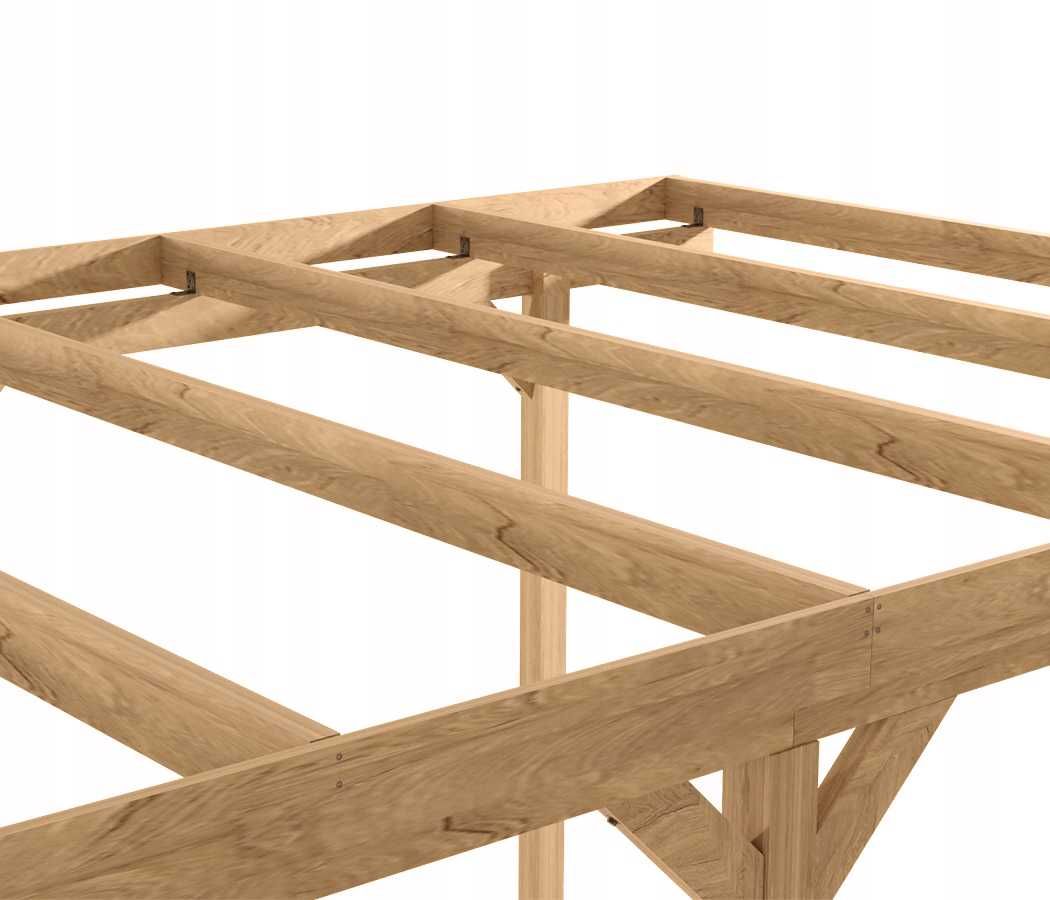 Wiata garażowa zadaszenie carport impregnacja brąz 300 x 500 x 210 cm
