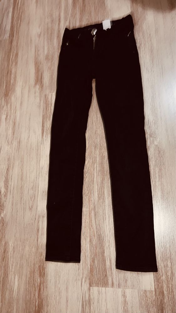 czarne spodnie skinny dziewczynka 158 - 164 cm h&m jeans elastyczny c2