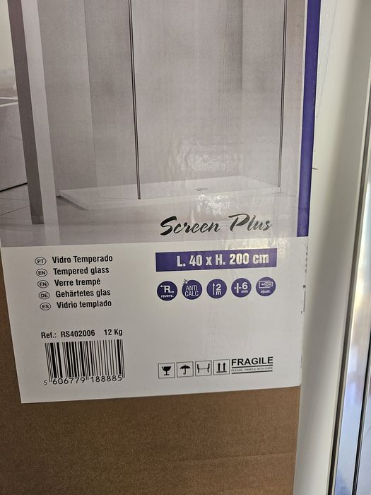 Vidro aumento tipo porta base chuveiro