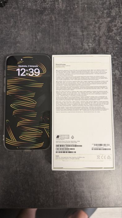 iPhone 14 Pro Max 128 Gb - pudelko + ladowarka + etui - bateria 82%
