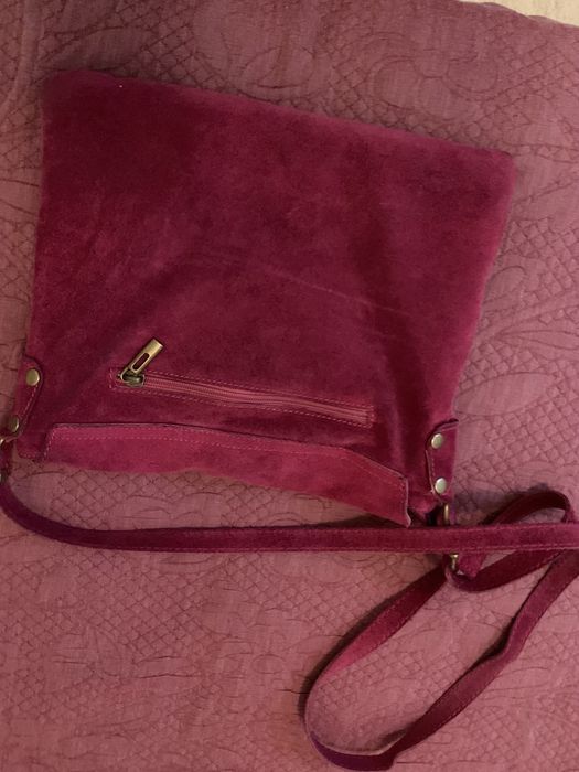 Mala Rosa de camurça