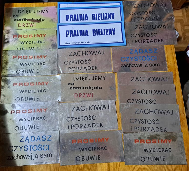 Stare tabliczki pralnia