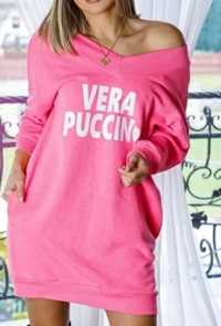 Sukienka tunika bluza - VERA PUCCINO  - Neon róż