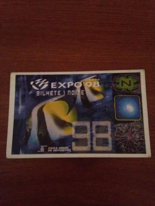 Bilhete Expo 98 para COLECIONADORES