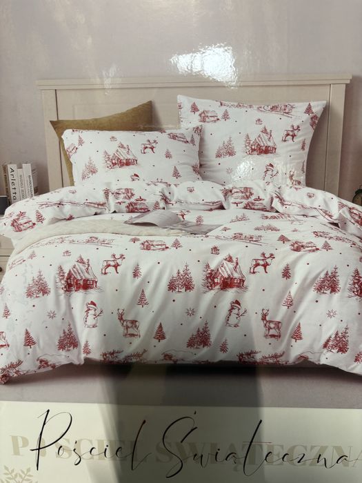 Posciel swiateczna satynowa 160x200