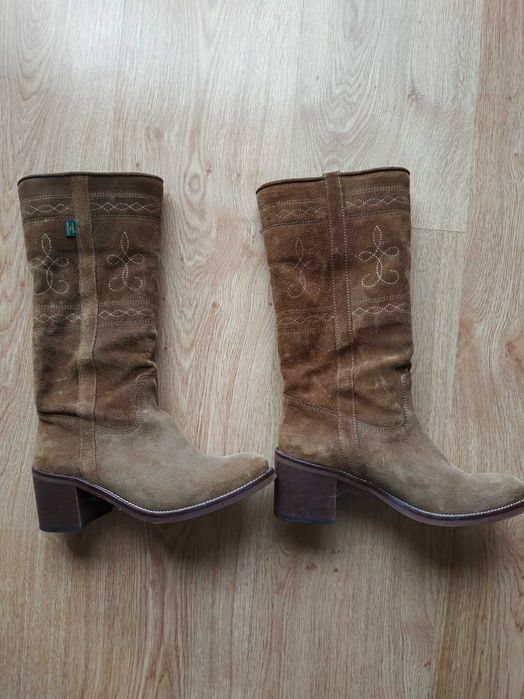Botas em camurça e pele n'35 (Seaside)
