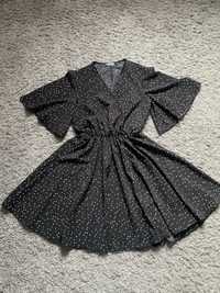 НОВЕ чорне плаття в горошок + в подарунок обруч теж в горошок