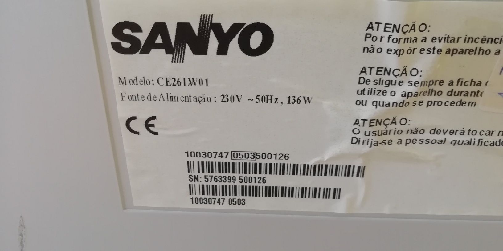 TV Sanyo avariada