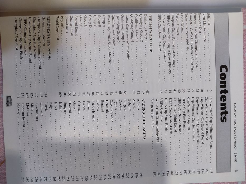 Livro Yearbook of European Football 1994/95
