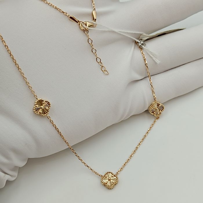 Золотое колье 585 пробы в стиле Van Cleef"