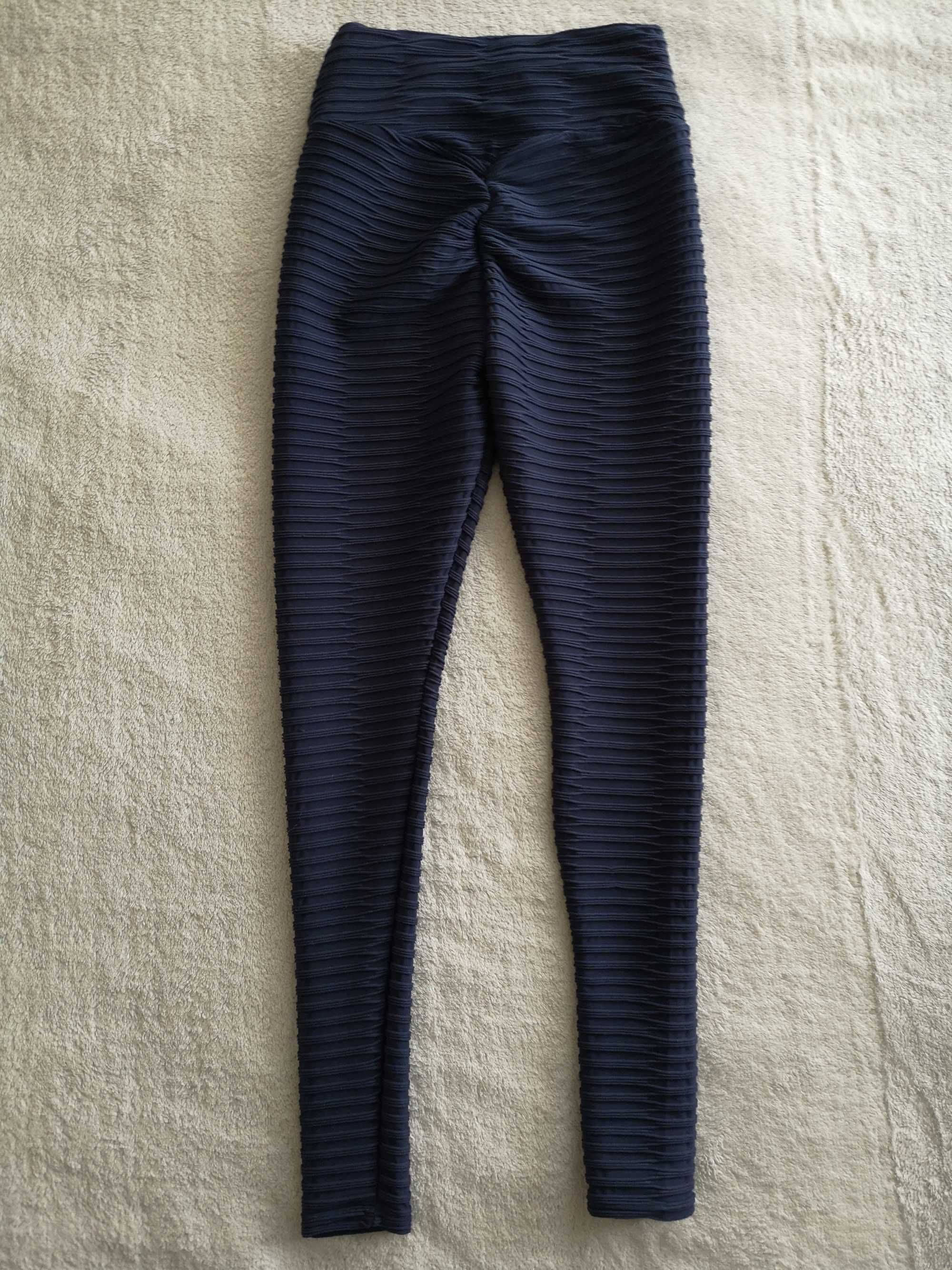 Nowe granatowe modelujące legginsy sportowe Liberte 34 - 36