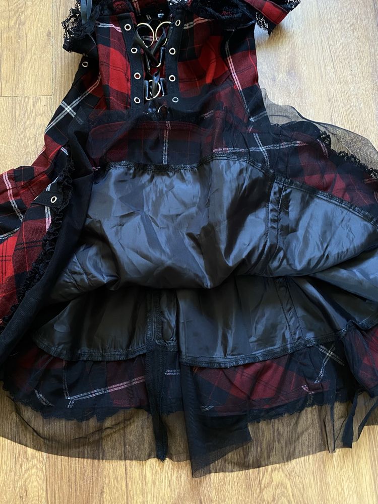 Hell bunny tartan корсетна сукня готична аніме