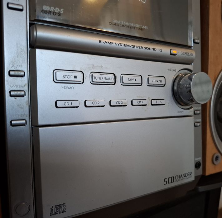 Mini wieża Panasonic CD zmieniarka 5 płyt Bi-amp wszystko działa PM18