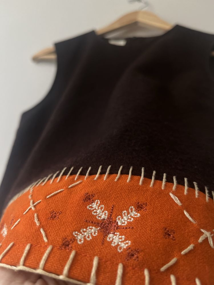 Brązowy wełniany  top/bezrękawnik Pro Mod, r. 38