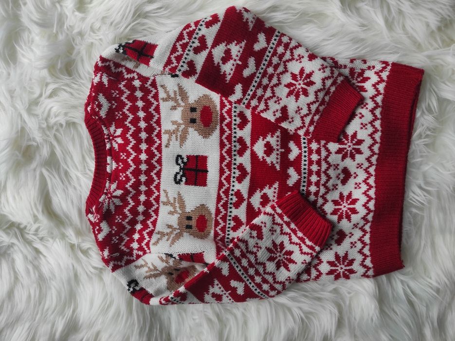 Zestaw sweterków świątecznych S i dziecięcy 92