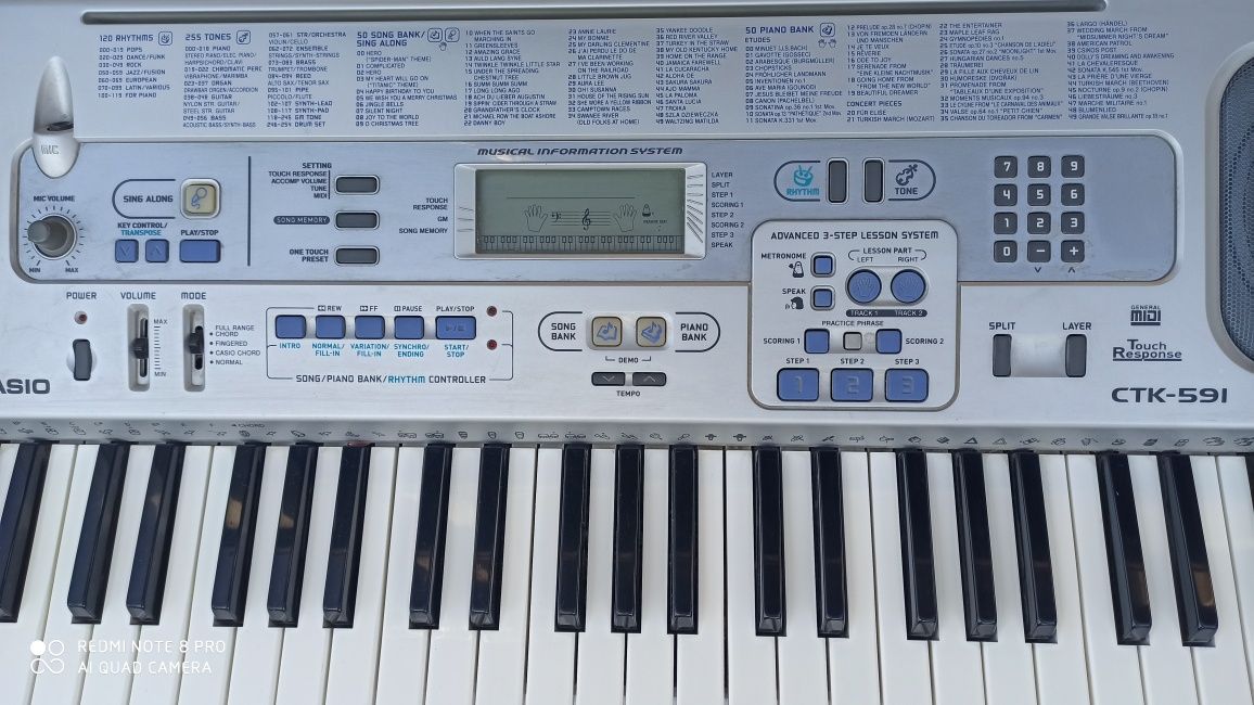 Casio CTK-591, CTK-601 keyboard, klawisze