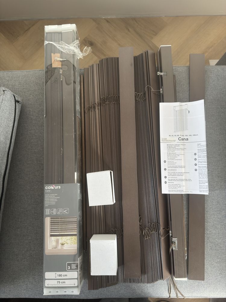 Żaluzja drewniana Colours CANA 75cmx180cm ciemny brąz
