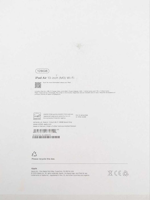 Apple iPad Air 13 M3 256GB Wi-Fi | 1 rok gwarancji |Jak Nowy |  kolory