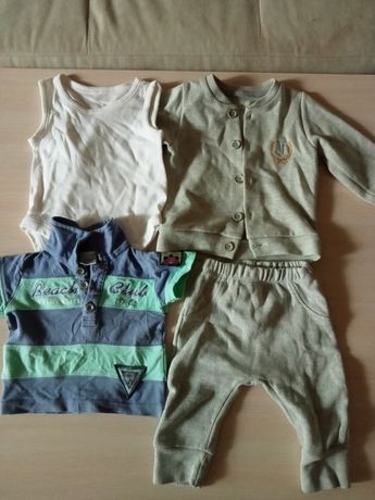 Пинетки для малыша и набор одежды до 3 месяцев