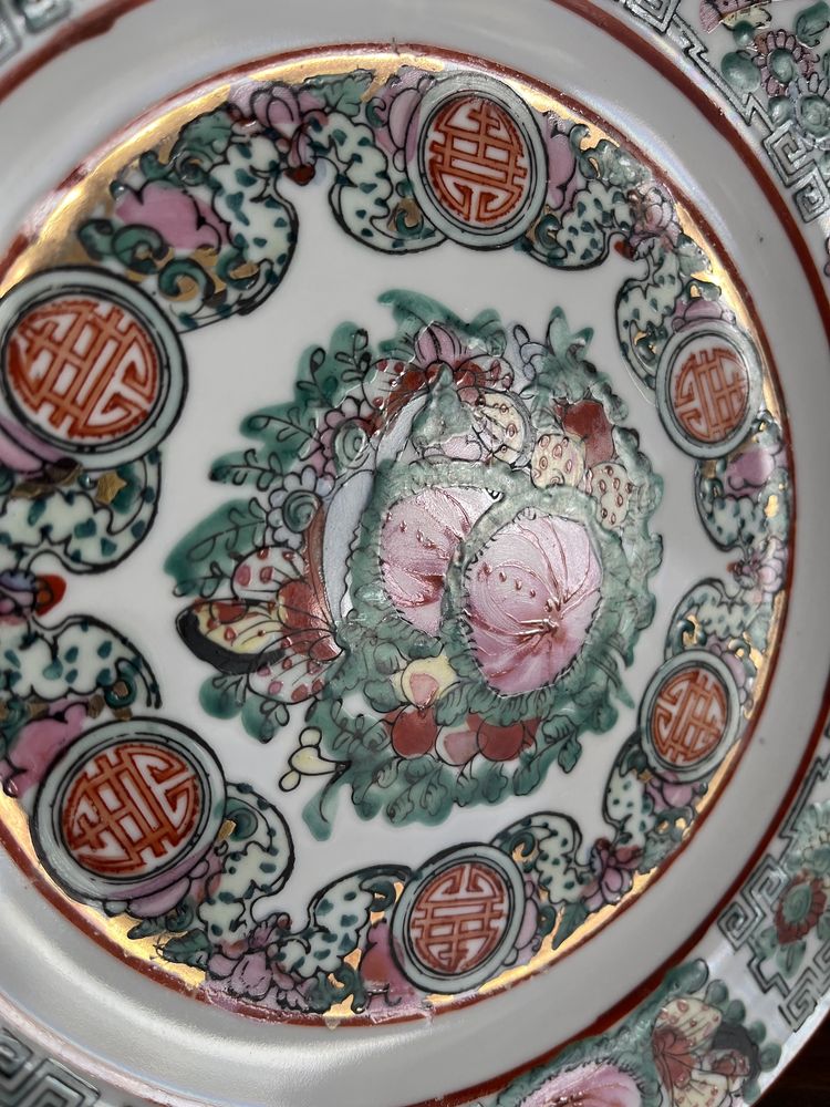 Chińska porcelna talerz ręcznie malowane zdobienia Stylowe przedmioty