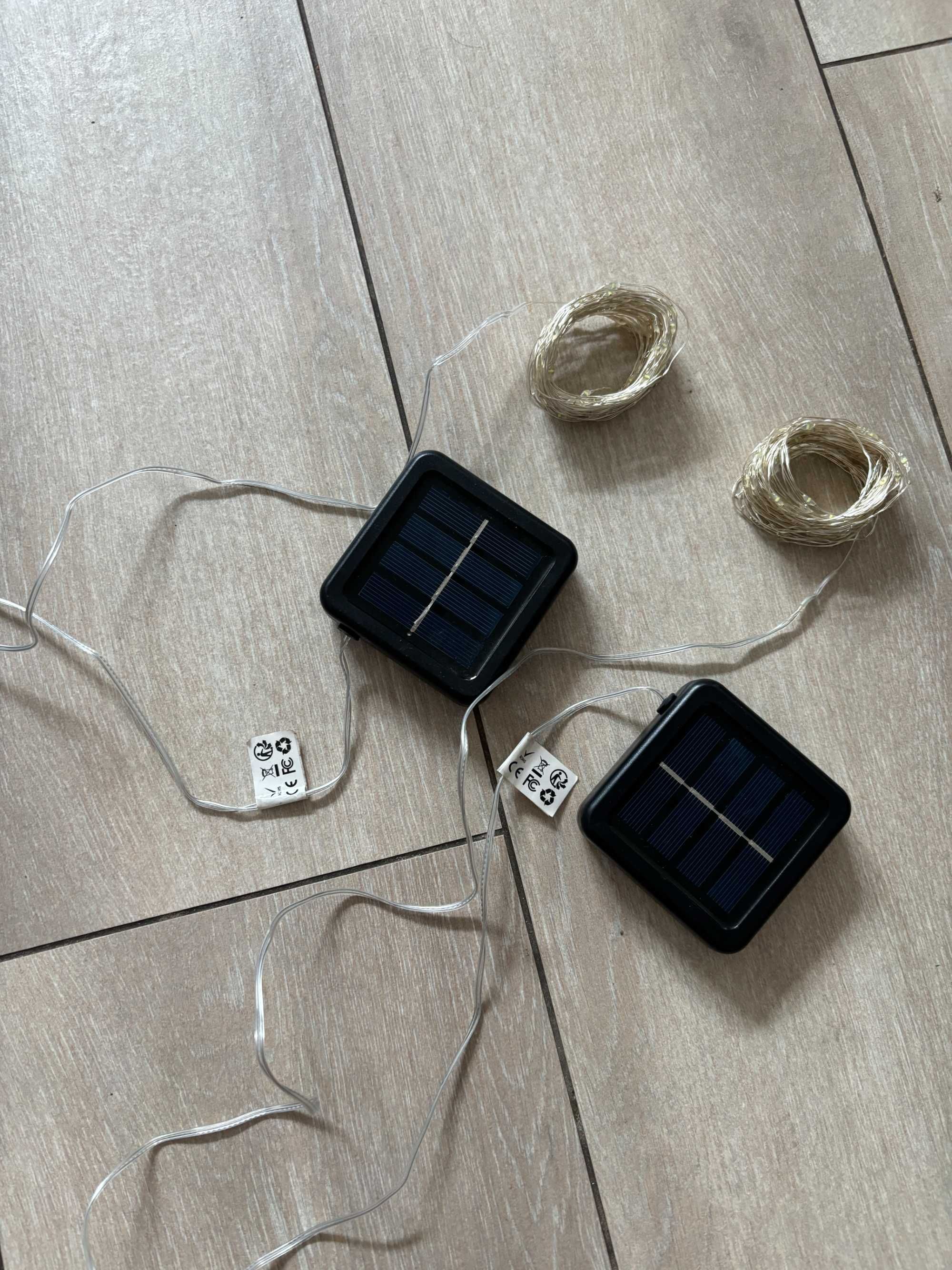 Zestaw 2 sztuki światełka ogrodowe łańcuch lampki solar diody LED