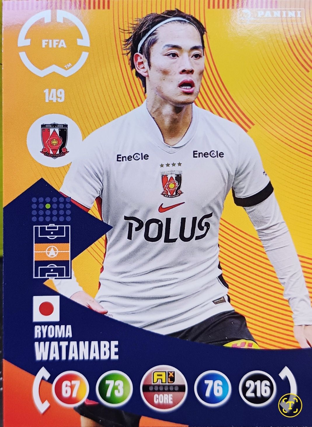 Karta kolekcjonerska Panini FIFA 365 nr 149 Ryoma Watanabe Urawa Red D