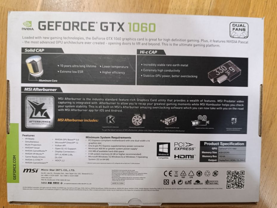 Відеокарта Msi GTX 1060 6GB