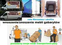 Przeprowadzki TRAGARZE wnoszenie/znoszenie mebli paczek AGD W-WA tanio