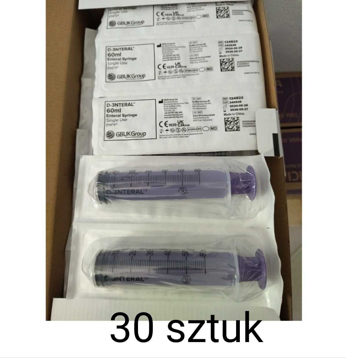 D-3NTERAL Strzykawka 60ml jednorazowa Opakowanie 30sztuk
