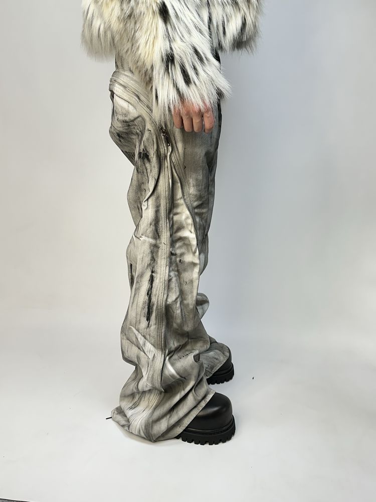 Rick Owens BANANA boot cut faded opium archive джинси сині джинсы клеш