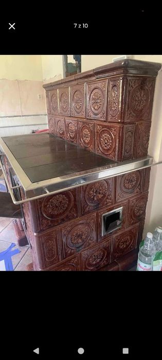 Kuchnia kaflowa piec kaflowy z płytą – ogrzewanie + gotowanie