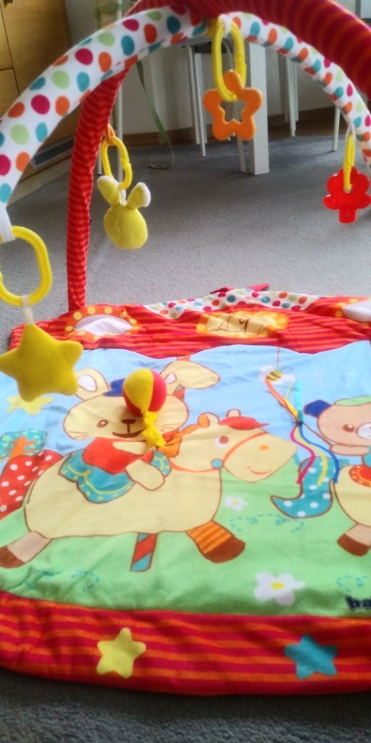 Mata edukacyjna Baby Mix Miś i zajączek+zabawka książeczki z obrazkami