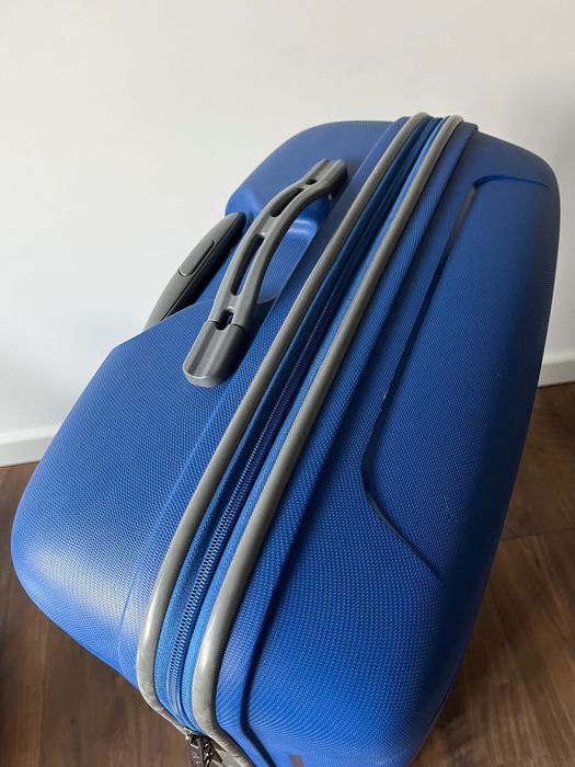 Duża walizka podróżna niebieska 85x57x28