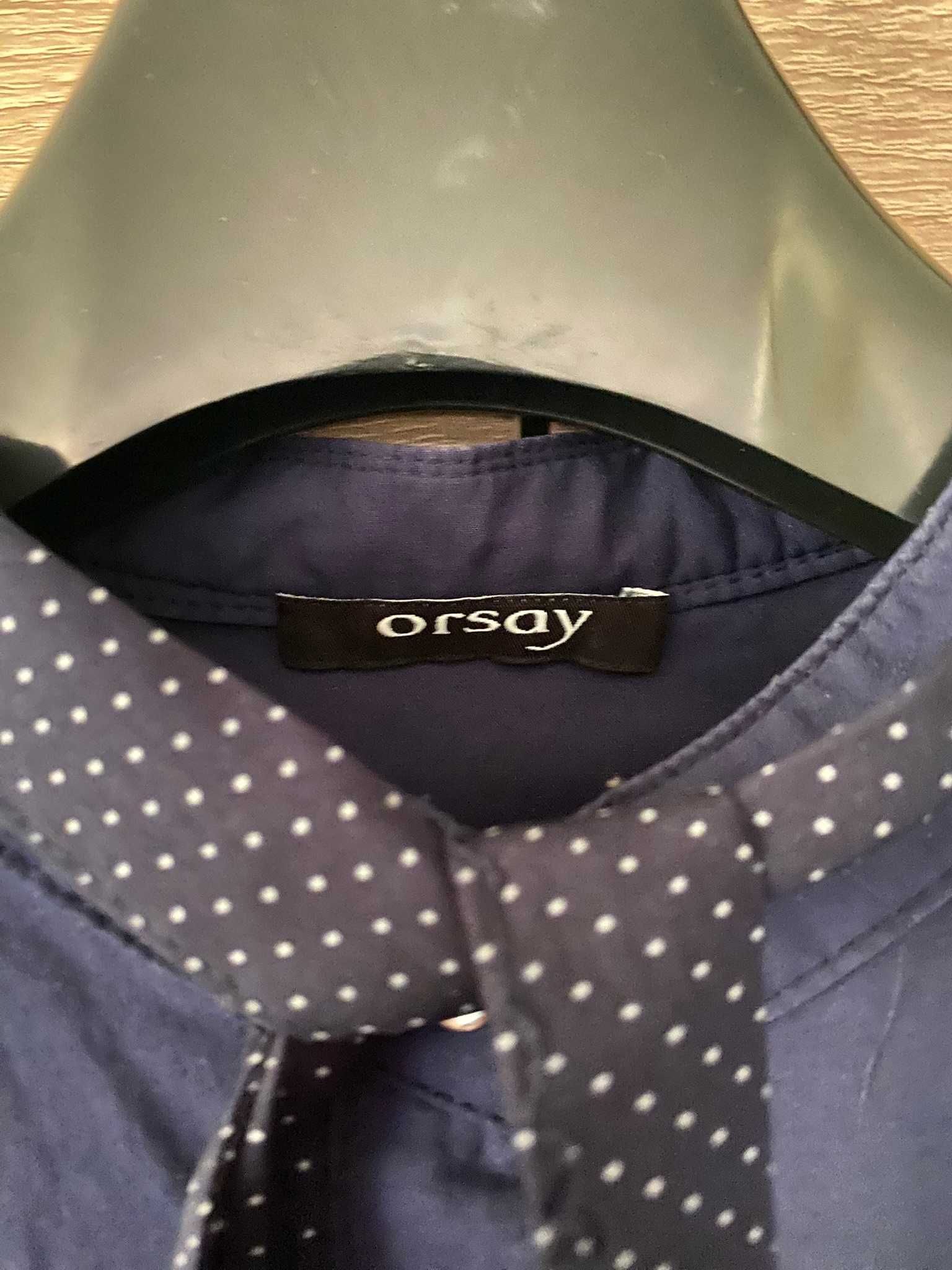 Koszula biurowa elegancka granatowa Orsay XS S wiązana pod szyją