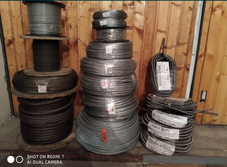 Трос стальний, трос в оболочці, трос чистки каналізації