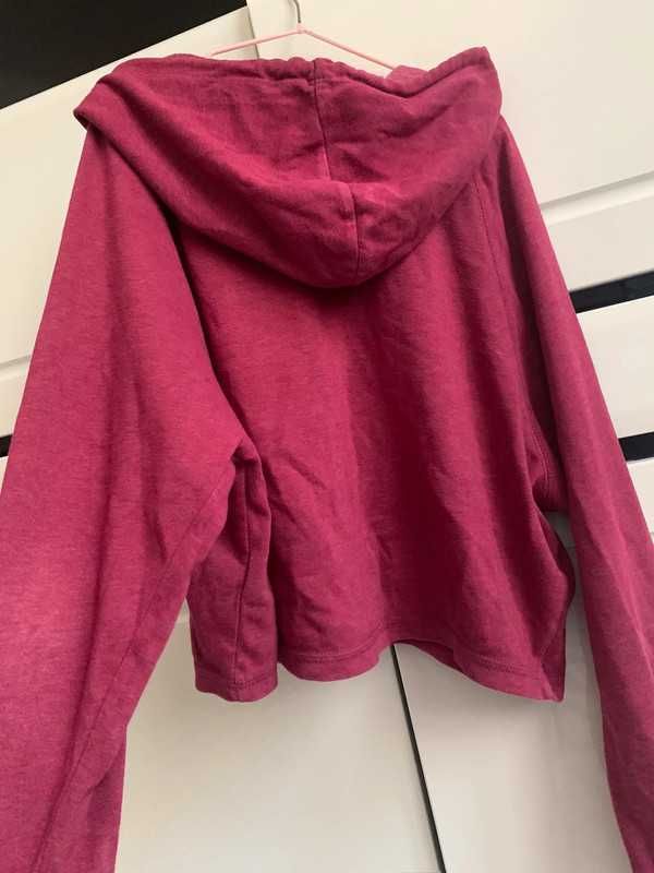 bluza różowa crop top xs h&m