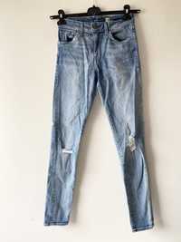 Levis dopasowane jeansy wysoki stan rurki